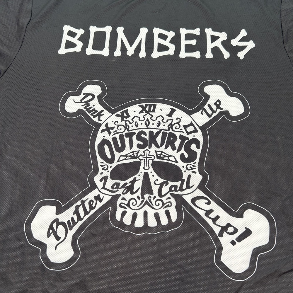 Outskirts Bombers Shirt Mens Large Black Heroes‎ Sports Butter Last Call Cup